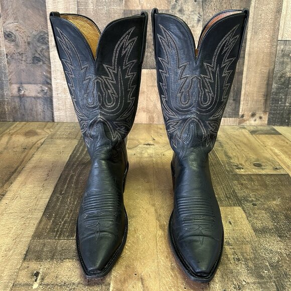 Lucchese N4559 Black Mad Dog 1883 Snip Toe Cowboy Boots Womens 9.5 B - Picture 3 of 12